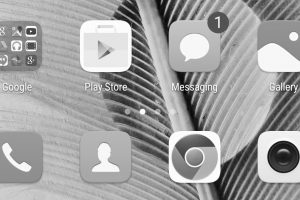 Smartphone screen black and white