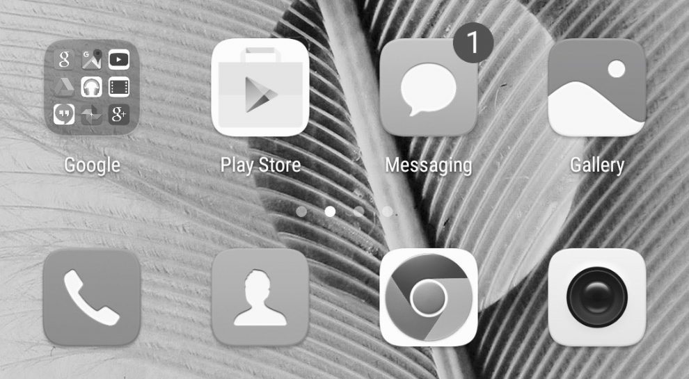 Smartphone screen black and white