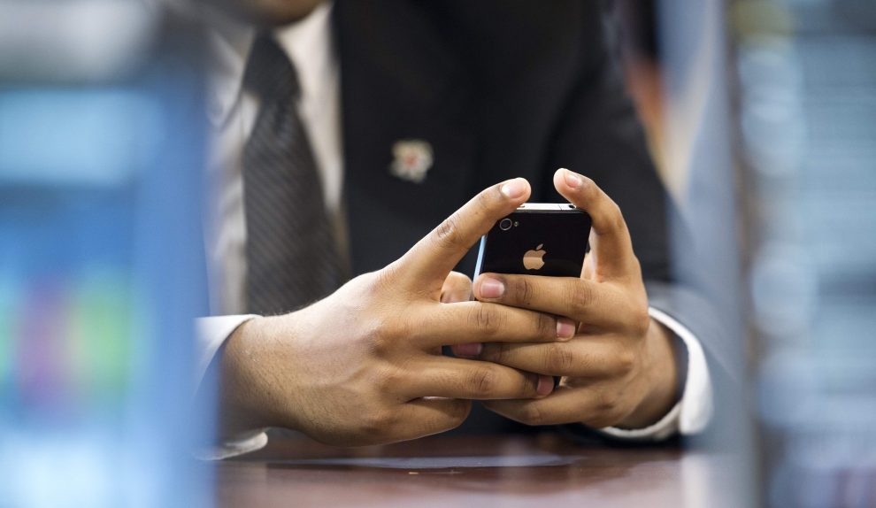 Man using Twitter