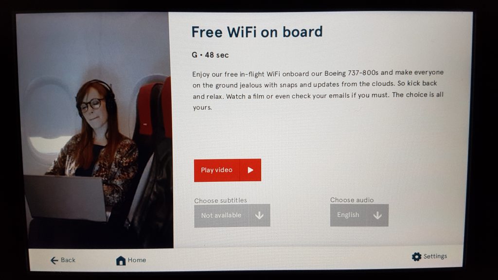 Norwegian in-flight entertainment