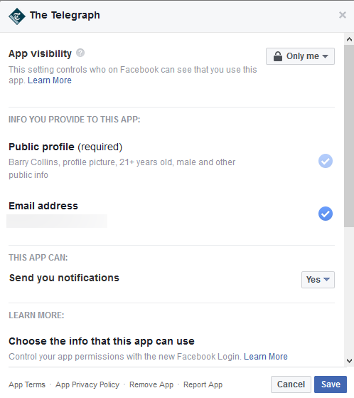 Telegraph Facebook data