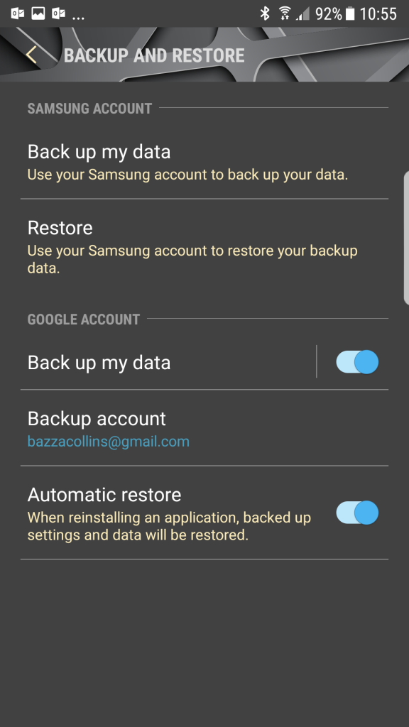 Samsung Galaxy backup