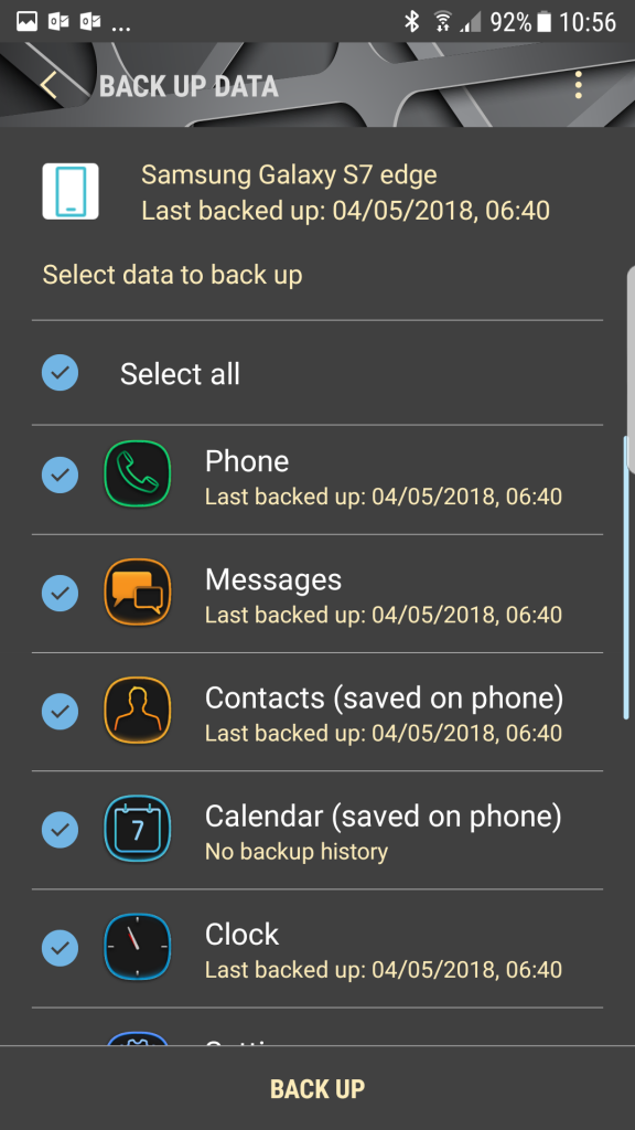 Samsung Galaxy backup