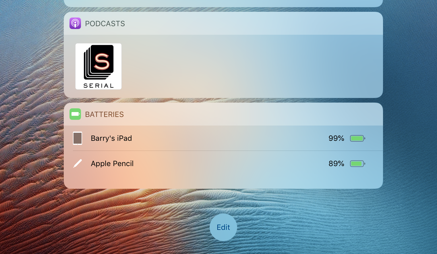 Apple Pencil Battery level