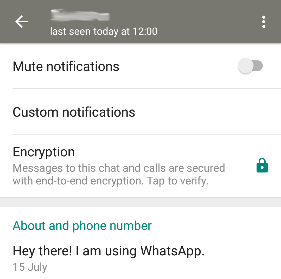How do I create a custom tone for a WhatsApp contact?