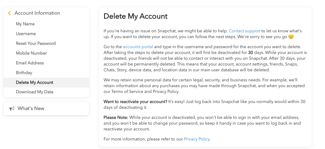 Delete Snapchat