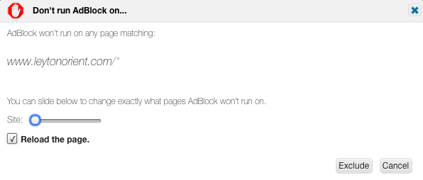 Set exceptions for an ad blocker in Chrome