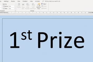 Superscript in Word