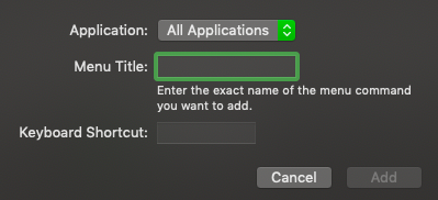 keyboard shortcut macOS
