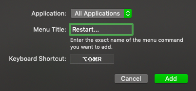 keyboard shortcut macOS