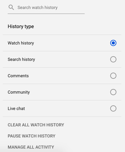 Switch off YouTube recommendations