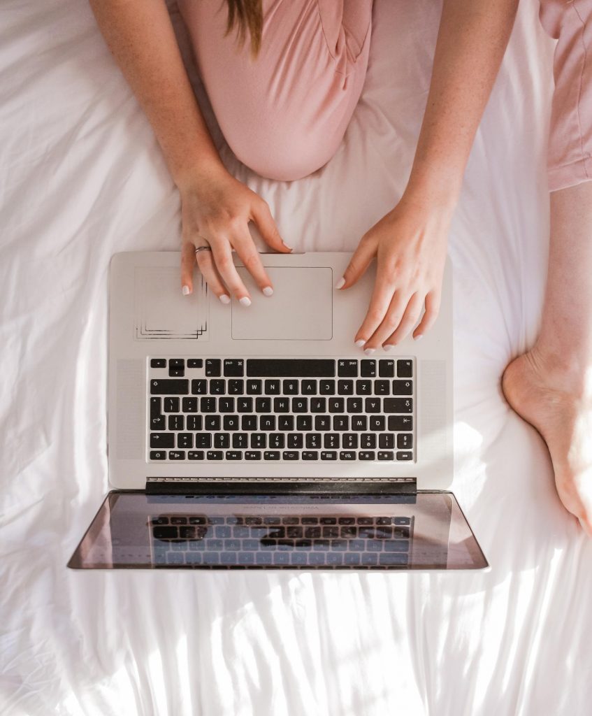 Laptop in bed