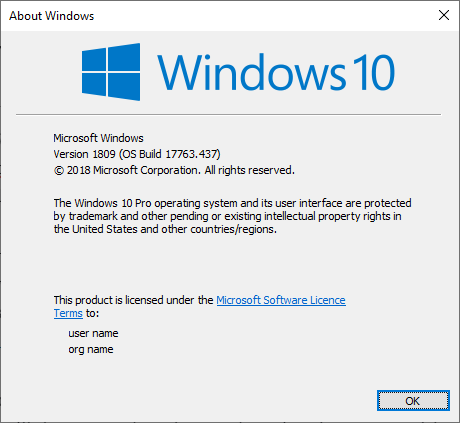 Check version of Windows