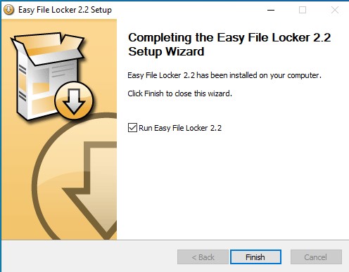 completing install of easy file locker