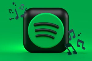 Spotify logo with musical notes