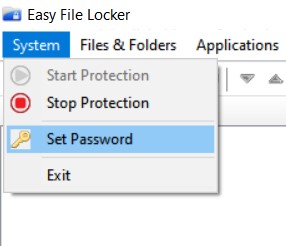 Easy File Locker set password