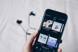 Spotify on an iPhone