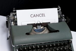 Cancel on a typewriter