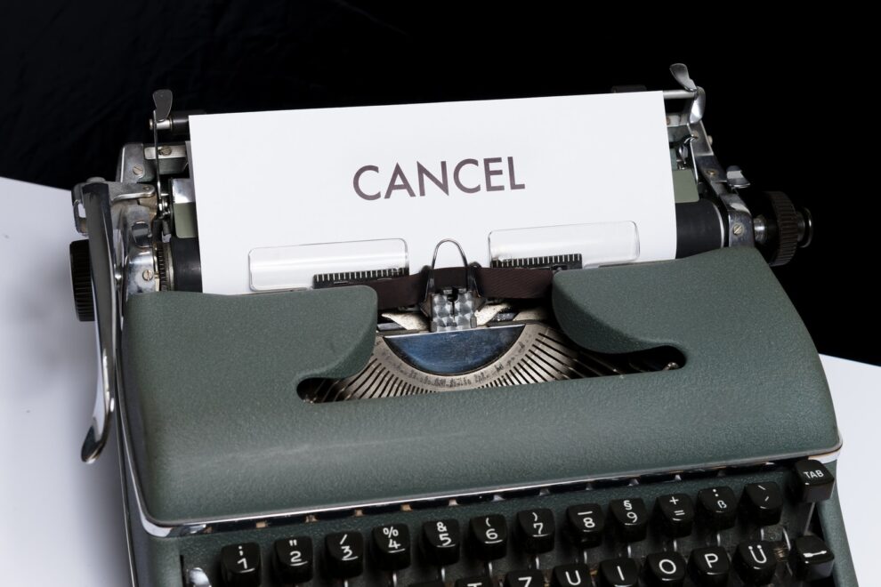 Cancel on a typewriter