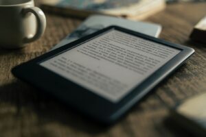 Amazon Kindle on table