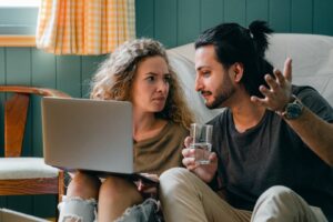 Couple at a laptop