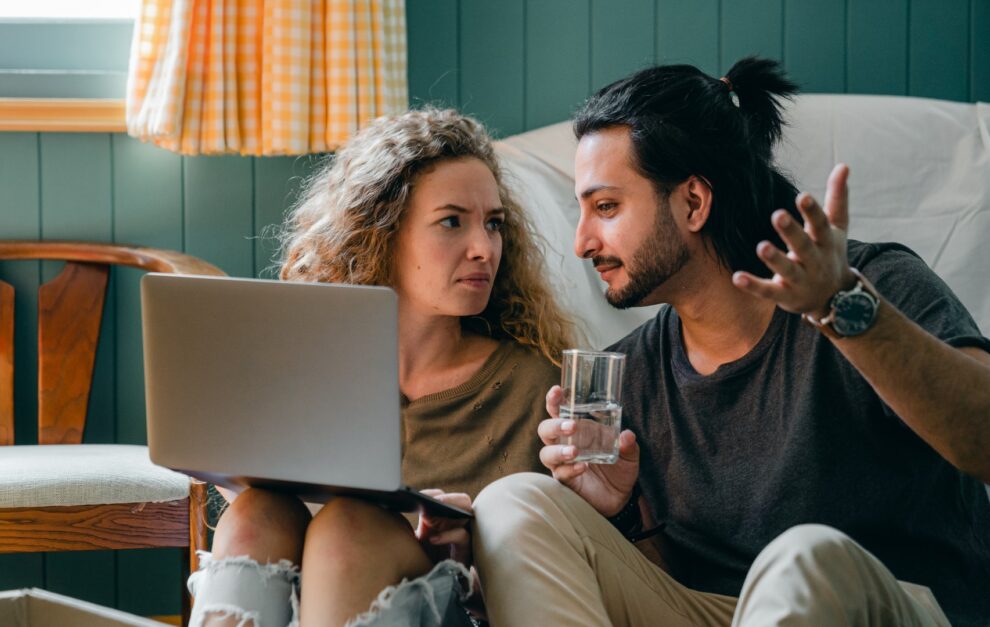 Couple at a laptop