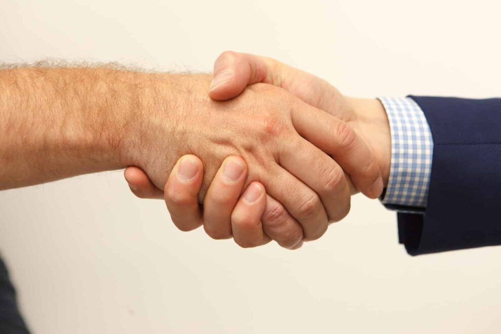 shaking hands on a deal
