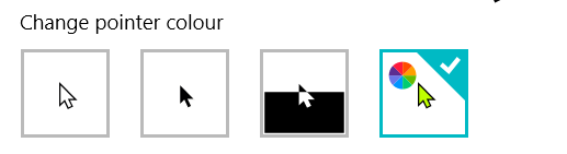 Change colour of mouse options in Windows 10