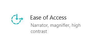 Ease of Access option in settings menu